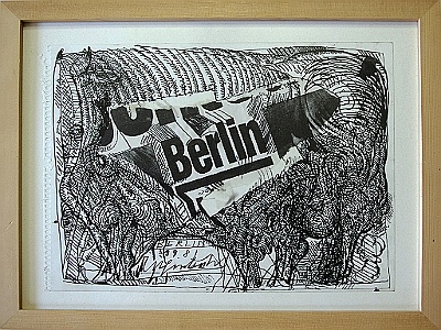 1981 - Berliner Zeichnung - Tusche Collage - 24x33cm